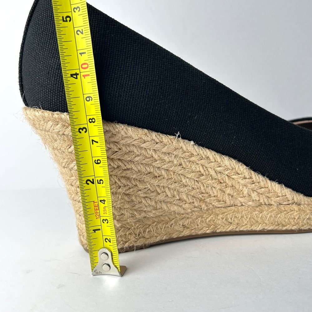 J. Crew Seville Espadrille Wedge‎ Heels Classic Canvas Black Wedges Shoes Size 7 - Picture 7 of 7